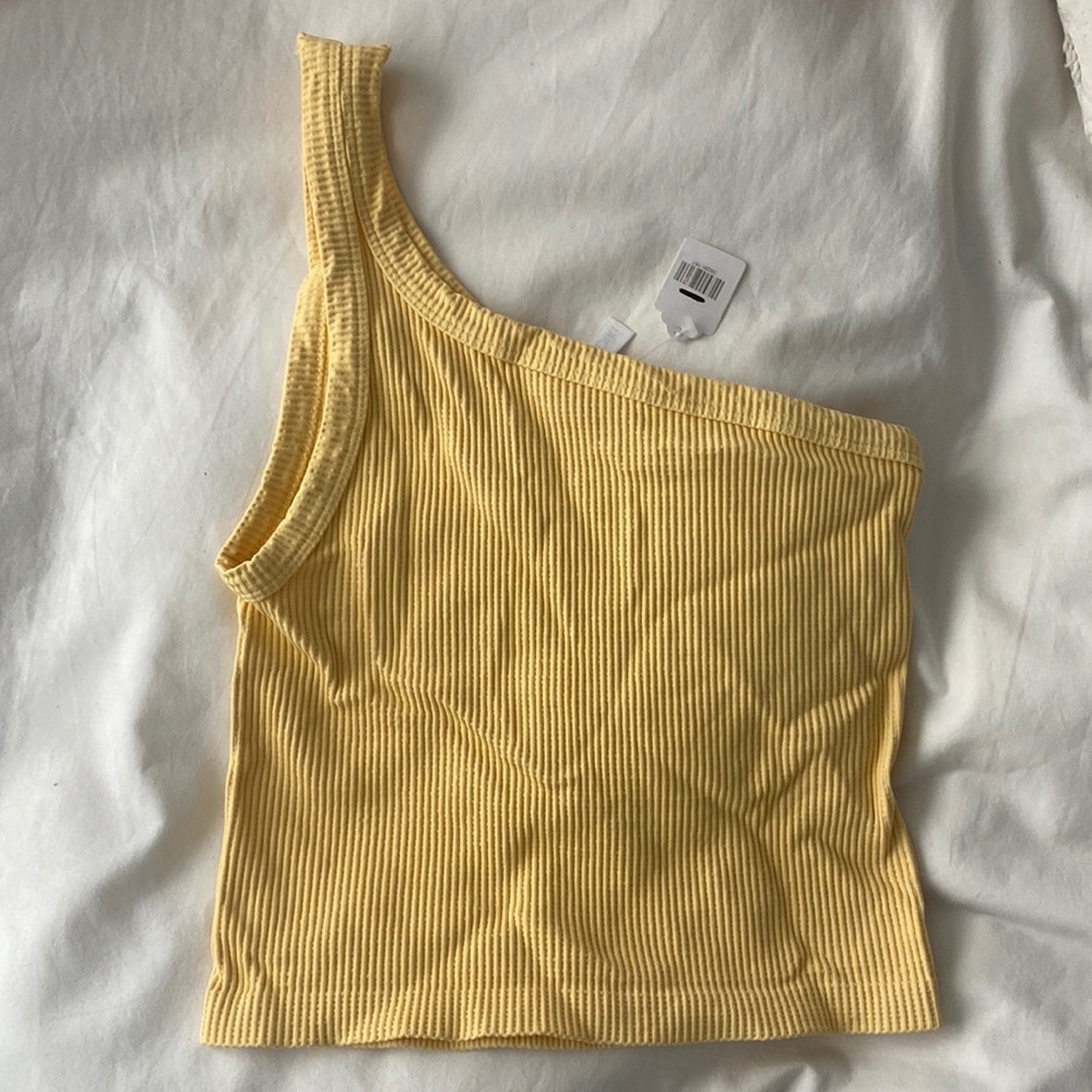 Yellow one shoulder top (not worn AND with tags)